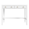 Nora 40 in W Rectangular Wood 2 Drawer Writing Desk, White (5849477)