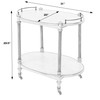 Kathleen 31 in W Rectangular Wood 2 Tier Bar/Serving Cart on Casters, Pastel Blue (1690483)