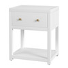 Nora 21 in W Rectangular Wood 1 Drawer Small Nightstand with Lower Open Shelf, White (5945477)