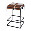 Stinson 265 in Seat Height Hair on Hide Leather and Iron Counter Stool with Footrest, Black, Brown (5973503)