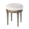 Bernadette 185 in Seat Height Round Upholstered and Wood Traditional Vanity Stool, Green (1250482)