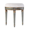 Bernadette 185 in Seat Height Round Upholstered and Wood Traditional Vanity Stool, Green (1250482)
