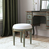 Bernadette 185 in Seat Height Round Upholstered and Wood Traditional Vanity Stool, Green (1250482)