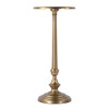 Astoria 10 in W Round Metal Pedestal Base End Table, Antique Gold (5922226)