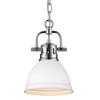 Duncan Mini Pendant with Chain in Chrome (3602-M1L CH-WHT)