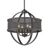 Colson 4 Light Chandelier (with shade) in Matte Black (3167-4P BLK-BLK)