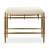 Uttermost Karleen Plush White Small Brass Bench (53039)