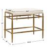Uttermost Karleen Plush White Small Brass Bench (53039)