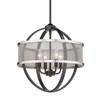 Colson 4 Light Chandelier (with shade) in Matte Black (3167-4P BLK-PW)