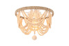 Elegant Furniture and Lighting Jolie 16 Inch Beaded Flush Mount In Beige (LD306F16BG)