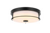 Elegant Furniture and Lighting Kolson 12 Inch Led Flush Mount In Black (LD304F12BK)