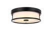 Elegant Furniture and Lighting Kolson 12 Inch Led Flush Mount In Black (LD305F12BK)