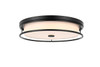 Elegant Furniture and Lighting Kolson 20 Inch Led Flush Mount In Black (LD305F20BK)