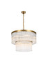 Elegant Furniture and Lighting Harlow 24 Inch Chandelier In Satin Gold (1070G24SG)