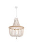 Elegant Furniture and Lighting Jolie 24 Inch Beaded Pendant In Antique White (LD306D24WH)