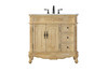 Elegant Furniture and Lighting 36 Inch Single Bathroom Vanity In Antique Beige (VF101DW36AB-VW)
