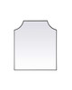 Elegant Furniture and Lighting Notched Metal Mirror 36X42 Inch In Black (MR3B3642BLK)