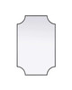 Elegant Furniture and Lighting Notched Metal Mirror 27X42 Inch In Black (MR3D2742BLK)