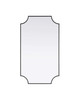 Elegant Furniture and Lighting Notched Metal Mirror 24X42 Inch In Black (MR3D2442BLK)