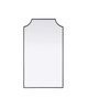 Elegant Furniture and Lighting Notched Metal Mirror 24X42 Inch In Black (MR3B2442BLK)