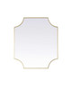 Elegant Furniture and Lighting Notched Metal Mirror 36X42 Inch In Brass (MR3D3642BRA)