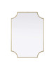 Elegant Furniture and Lighting Notched Metal Mirror 30X42 Inch In Brass (MR3D3042BRA)