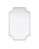 Elegant Furniture and Lighting Notched Metal Mirror 27X42 Inch In Brass (MR3D2742BRA)