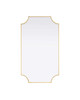 Elegant Furniture and Lighting Notched Metal Mirror 24X42 Inch In Brass (MR3D2442BRA)