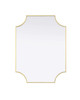 Elegant Furniture and Lighting Notched Metal Mirror 27X36 Inch In Brass (MR3D2736BRA)