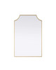 Elegant Furniture and Lighting Notched Metal Mirror 24X36 Inch In Brass (MR3B2436BRA)