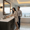 Elegant Furniture and Lighting 72 Inch Double Bathroom Vanity In Mocha Brown (VF82572DMMB)