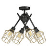 Axel Semi-Flush (with shades) in Matte Black (1945-SF BLK-WIRE-OG)