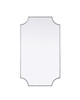 Elegant Furniture and Lighting Notched Metal Mirror 24X42 Inch In Silver (MR3D2442SIL)