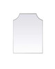 Elegant Furniture and Lighting Notched Metal Mirror 27X36 Inch In Silver (MR3B2736SIL)