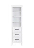 Elegant Furniture and Lighting 20 Inch Open Shelving Bath Storage Cabinet In White (SC293B20WH)