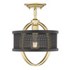 Colson Semi-Flush (with shade) in Olympic Gold (3167-1SF OG-BLK)