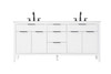 Elegant Furniture and Lighting 72 Inch Double Bathroom Vanity In White (VF29872DWH)