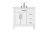 Elegant Furniture and Lighting 36 Inch Single Bathroom Vanity In Honey White (VF82536WH)