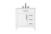 Elegant Furniture and Lighting 32 Inch Single Bathroom Vanity In Honey White (VF82532WH)