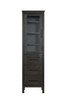 Elegant Furniture and Lighting 20 Inch Bath Storage Glass Cabinet In Chocolate Oak (SC295C20CO)