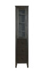 Elegant Furniture and Lighting 16 Inch Bath Storage Glass Cabinet In Chocolate Oak (SC296C16CO)