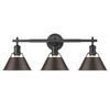 Orwell 3-Light Vanity Light in Matte Black with Rubbed Bronze (3306-BA3 BLK-RBZ)