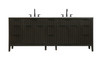 Elegant Furniture and Lighting 84 Inch Double Bathroom Vanity In Chocolate Oak (VF29884DCO)