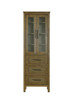 Elegant Furniture and Lighting 24 Inch Bath Storage Glass Cabinet In Hazel Oak (SC295C24HO)