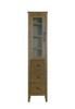 Elegant Furniture and Lighting 16 Inch Bath Storage Glass Cabinet In Hazel Oak (SC296C16HO)