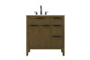 Elegant Furniture and Lighting 32 Inch Single Bathroom Vanity In Hazel Oak (VF29832HO)
