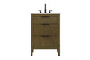 Elegant Furniture and Lighting 24 Inch Single Bathroom Vanity In Hazel Oak (VF29824HO)