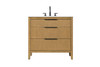 Elegant Furniture and Lighting 36 Inch Single Bathroom Vanity In Honey Teak (VF29836HT)
