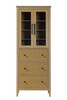 Elegant Furniture and Lighting 28 Inch Bath Storage Glass Cabinet In Linen Oak (SC296C28LO)