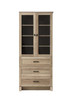 Elegant Furniture and Lighting 28 Inch Bath Storage Glass Cabinet In Natural Oak (SC280328NT)